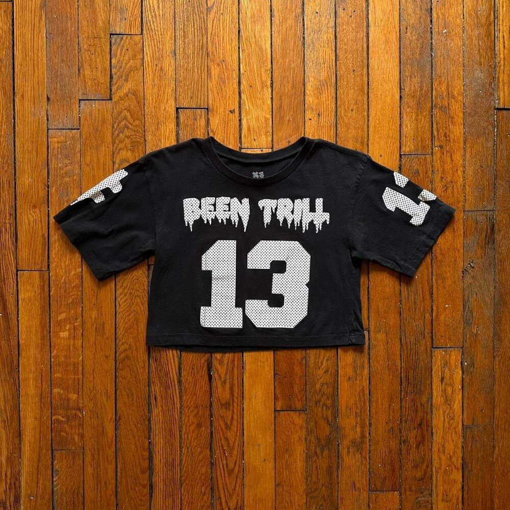 Been Trill Mallratz‎ #13 Crop Top T Shirt Women XS Black Short Sleeve